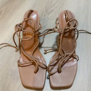 Elegant Tan Strappy Heels